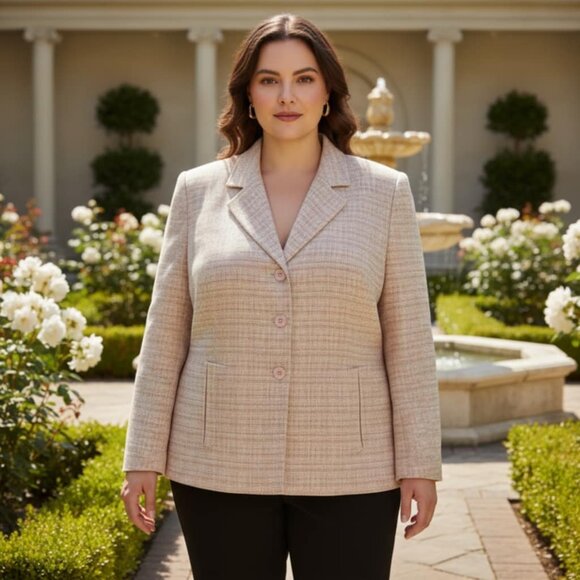 Da Rue 14 womens blazer vintage pastel tweed structured power jacket made in USA - Picture 8 of 12